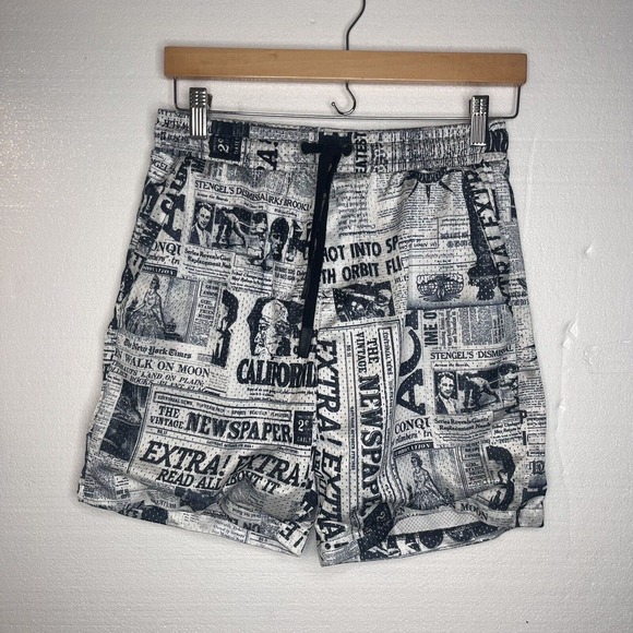Fresh Prince of Bel Air Newspaper All Over Print Mesh Basketball Shorts small - Picture 1 of 5